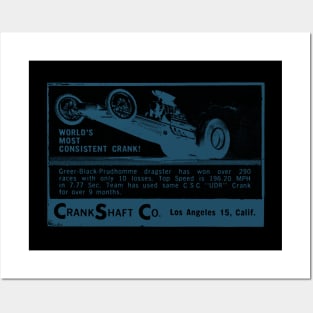 Old Hot Rod advert in blue Posters and Art